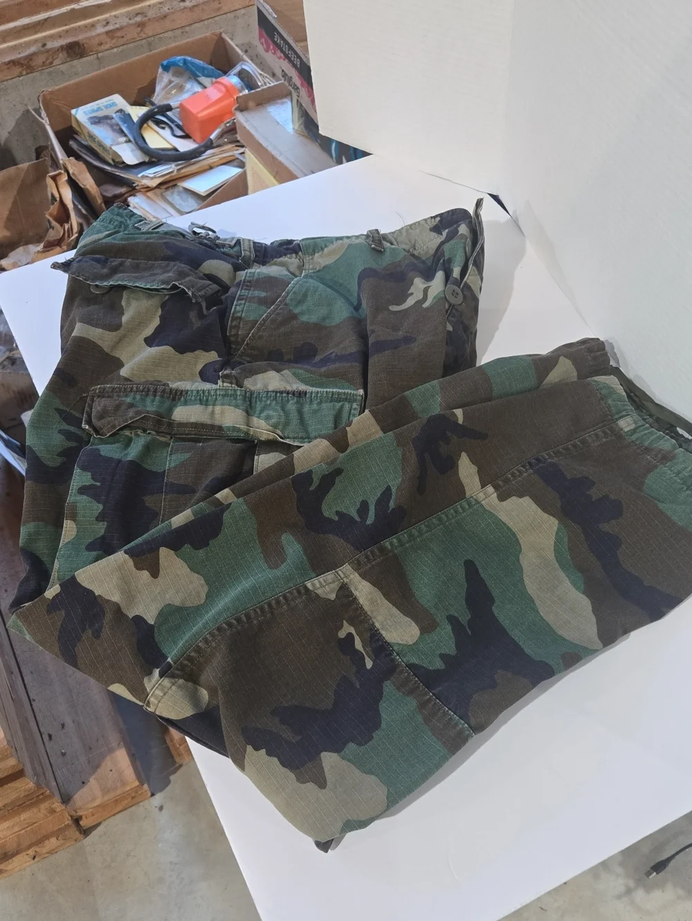 Men's Casual Camouflage Cargo Pants - Green/Brown